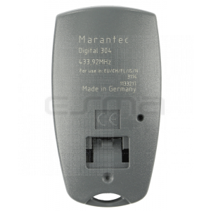 Mando garaje MARANTEC D304-433 parte trasera