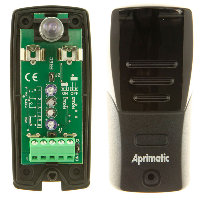 la fotocélula ER35 tiene un módulo que se puede alimentar con dos baterías de litio de 3,6V Aprimatic ER35