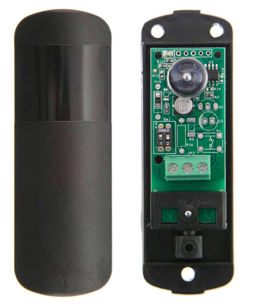 la fotocélula ER25 tiene un módulo que se puede alimentar con dos baterías Aprimatic ER25