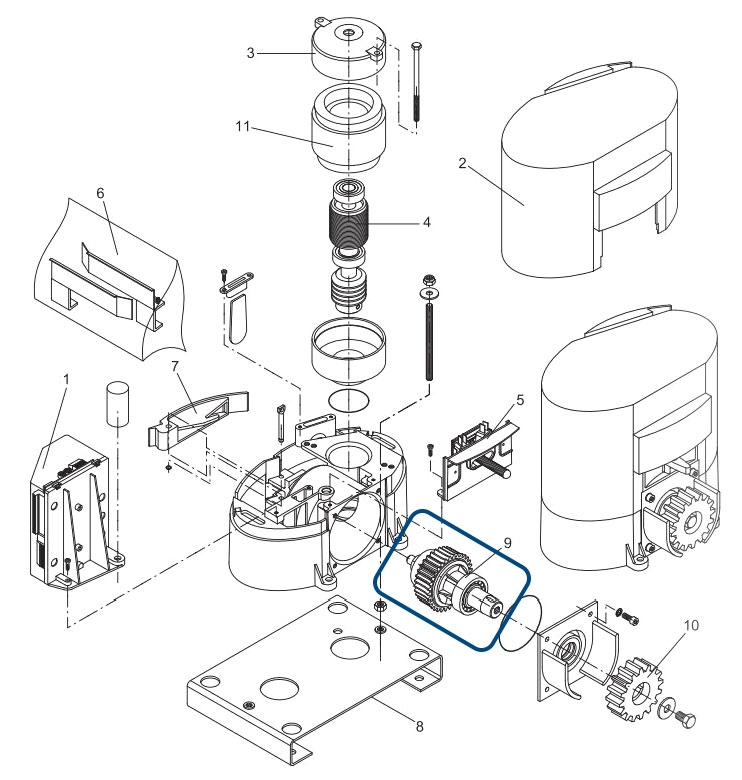 9686908 del motor Beninca MS4 230 VAC.