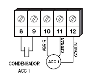 Bornas para conectar el primes accionamiento