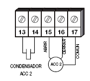 Bornas para la conexió ndel segundo accionamiento.