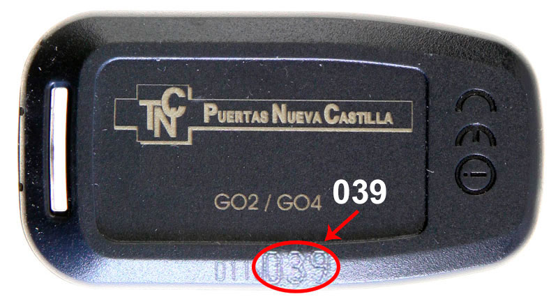 Mando de garaje JCM GO 4 con personalización NUEVA CASTILLA. Mando garaje NUEVA CASTILLA Go 4