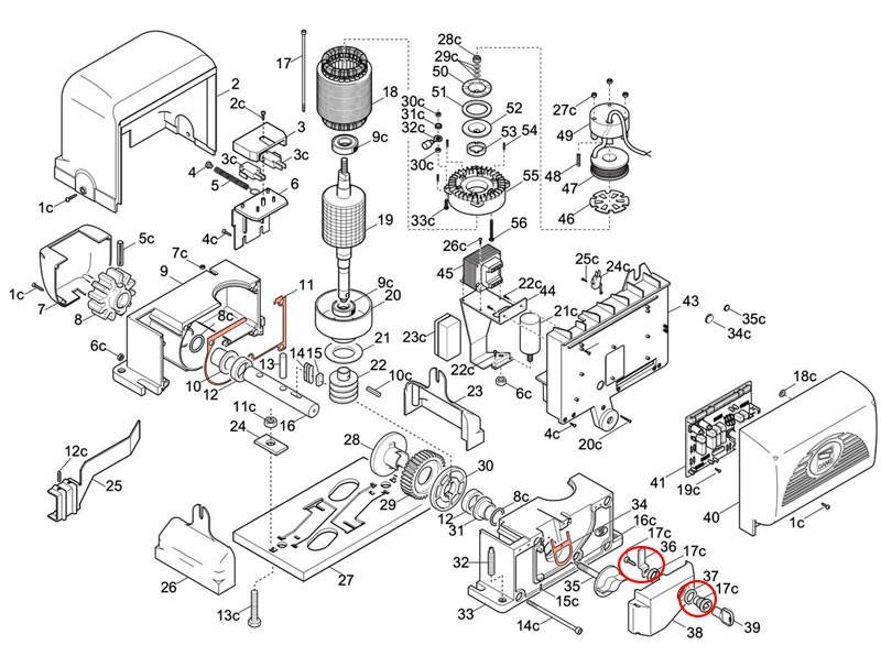 119RIBX012 del motor CAME BX