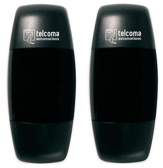 Imagen del par de células fotoeléctricas Telcoma VEDO 180, en esta foto se pueden ver las fotocélulas por la parte exterior. Fotocélulas Telcoma