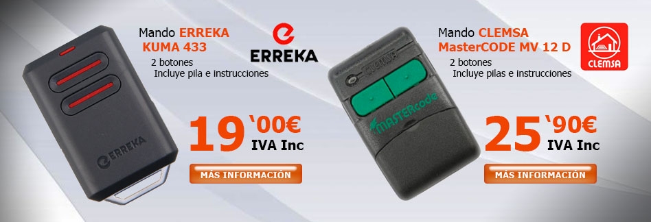 Mandos Garaje Erreka Kuma y Clemsa Mastercode