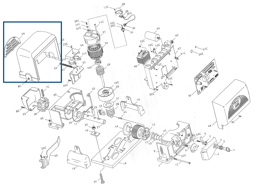 119RIBX003 del motor CAME BX74 BX78